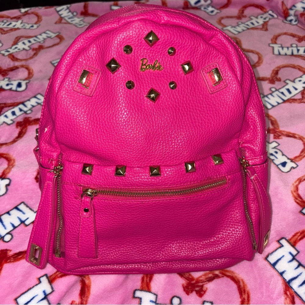 Barbie Backpack- Vintage Hot Pink Bag w/ Gold Stud Details 💖
